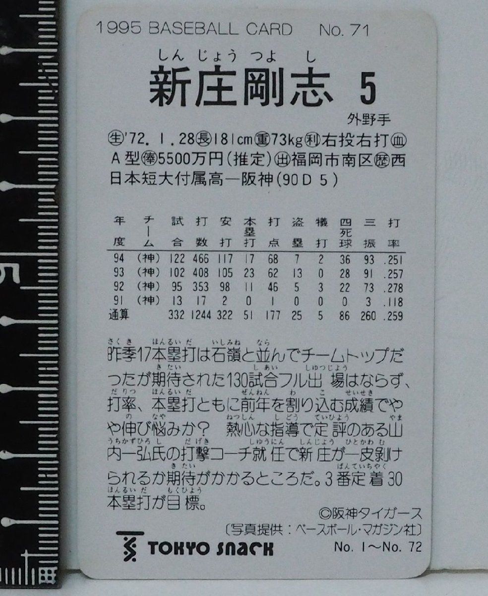 95年カルビー東京スナック プロ野球カードNo.71【新庄 剛志 外野手 