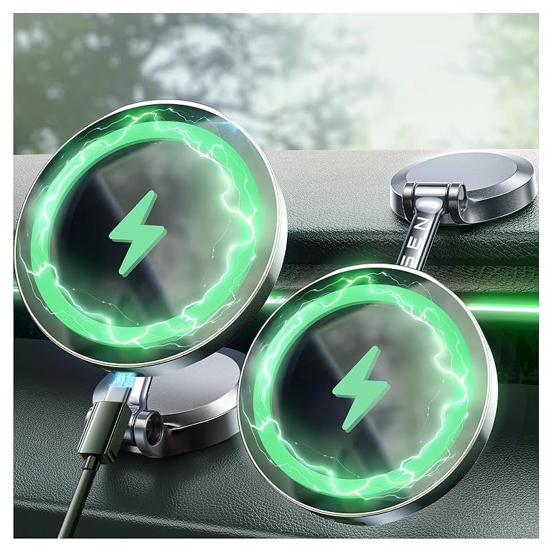 LISEN Magsafe 車載ホルダー 15W PROチャージング スマホホルダー 車 マグネット ワイヤレス車載充電器 急速充電 スマホスタンド iPhone16 15 x 14 13 12Pro Plus Max に適合 0