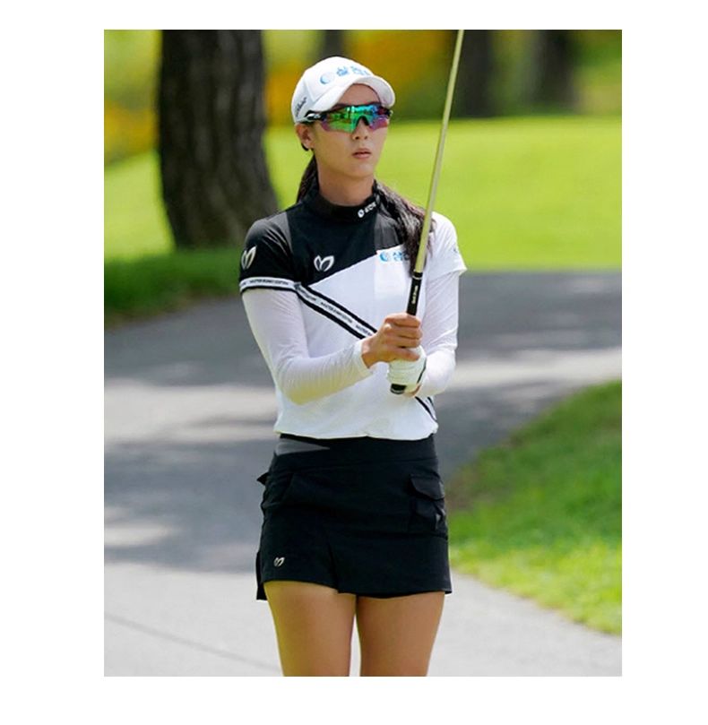 女性用ゴルフルック ハーフハイネック 半袖Tシャツ 2