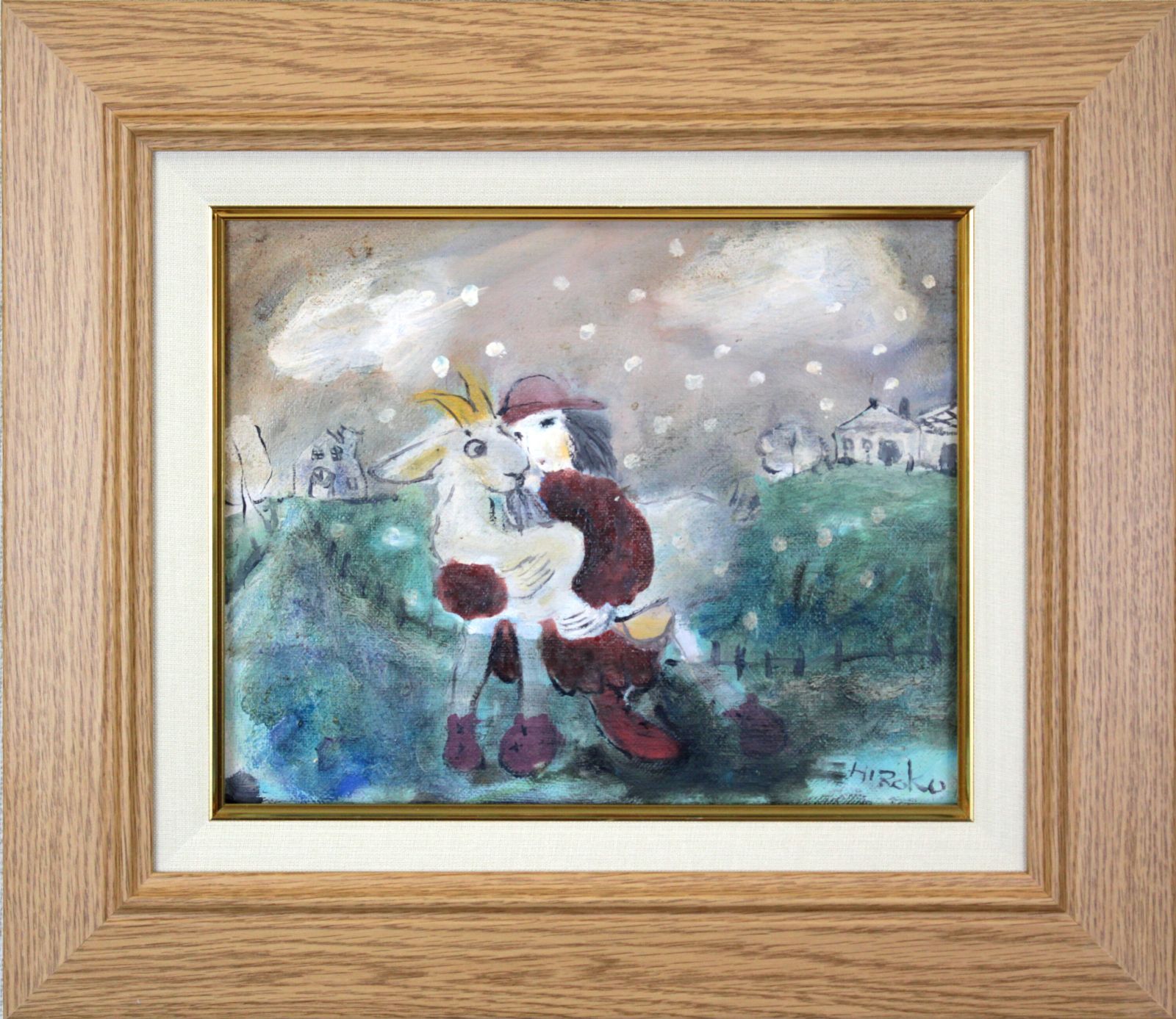 黒木普子『寒くな〜い』油彩画【真作保証】 絵画 黒木普子『寒くな～い』油彩画【真作保証】 絵画 - メルカリ