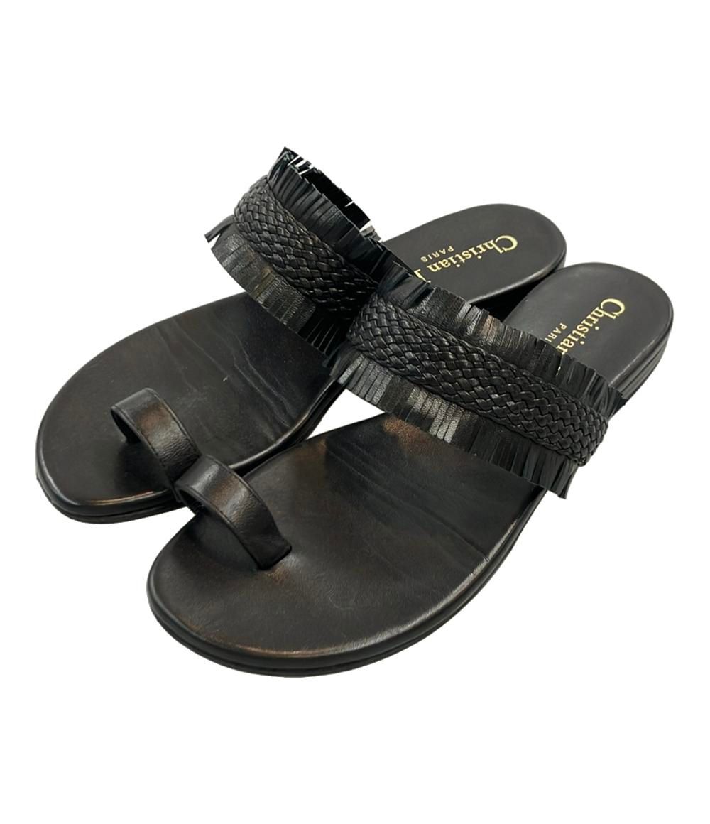 クリスチャンディオール レザーサンダル ラムスキン編み込み レディース SIZE 35 Christian Dior