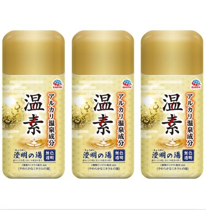 アース製薬 温素 澄明の湯 600g 3個　森のいぶき感じるヒノキ風呂の香り 入浴剤 アルカリ温泉成分配合 医薬部外品 バスロマン