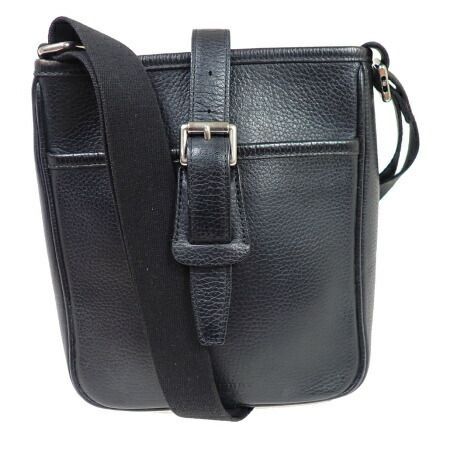 【中古】 バーバリー BURBERRY ショルダーバッグ ノバチェック ブラック レザー 67BU814