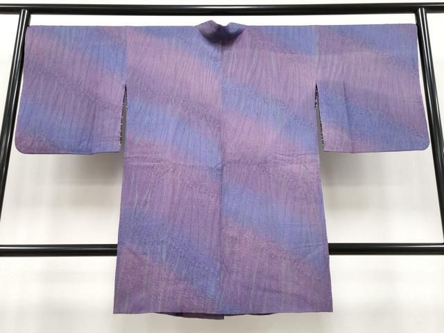平和屋本店■極上　名門　藤娘きぬたや・総絞り　道中着　ロング丈　杢目文様　暈し染め　逸品　CYAA2013s5 平和屋本店□極上 名門 藤娘きぬたや・総絞り 道中着 ロング丈 杢目