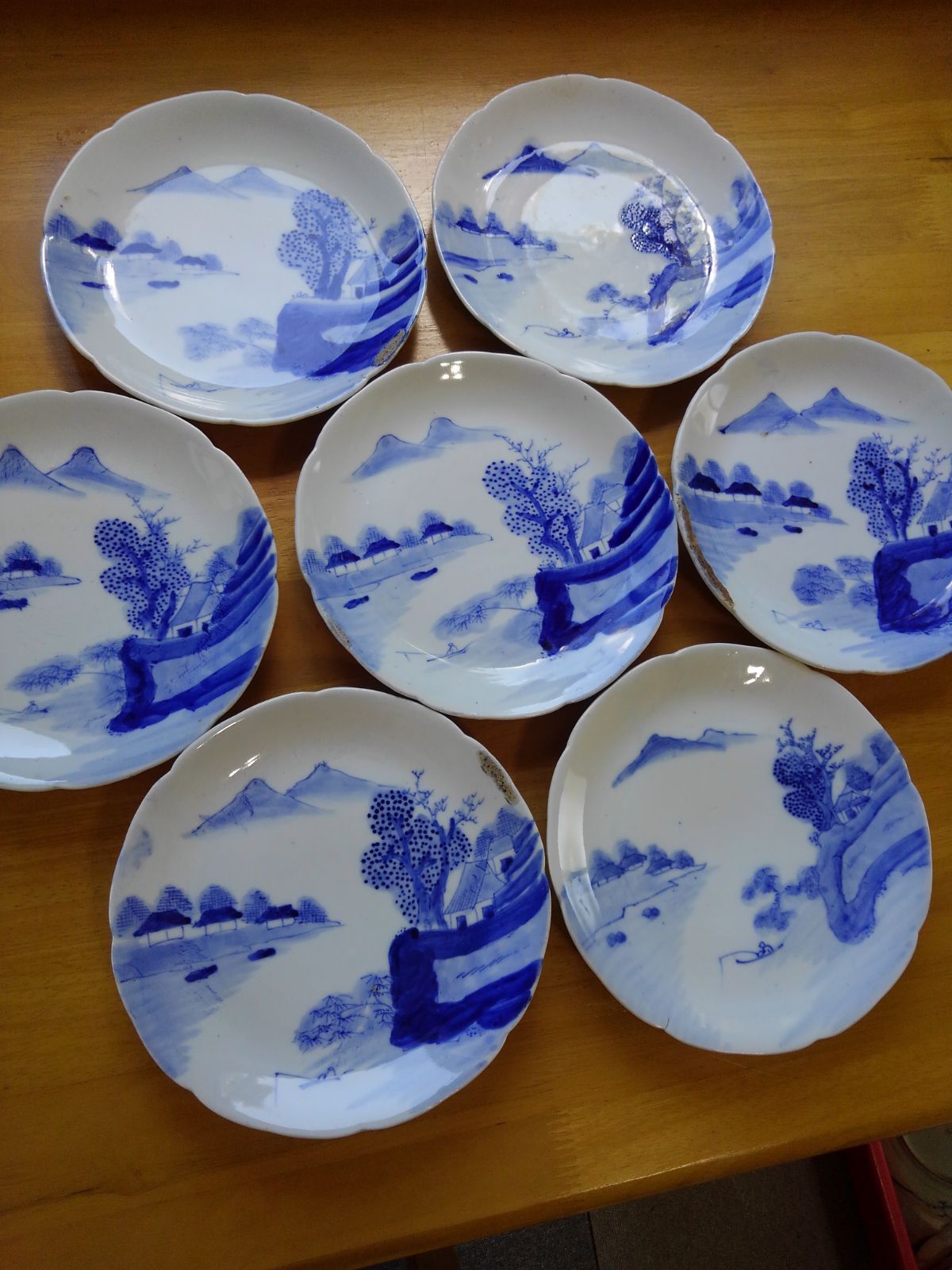 骨董品！中皿 送料込み！ 中国 清朝期 染付中皿3点 アンティーク