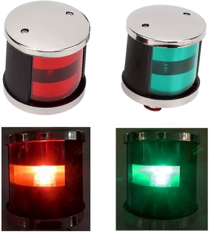 Monica James 高輝 LED 航海灯 赤 緑 12V 24V 兼用 IP65 防水 夜間 ナビゲーション 安全 走行灯 左右セット