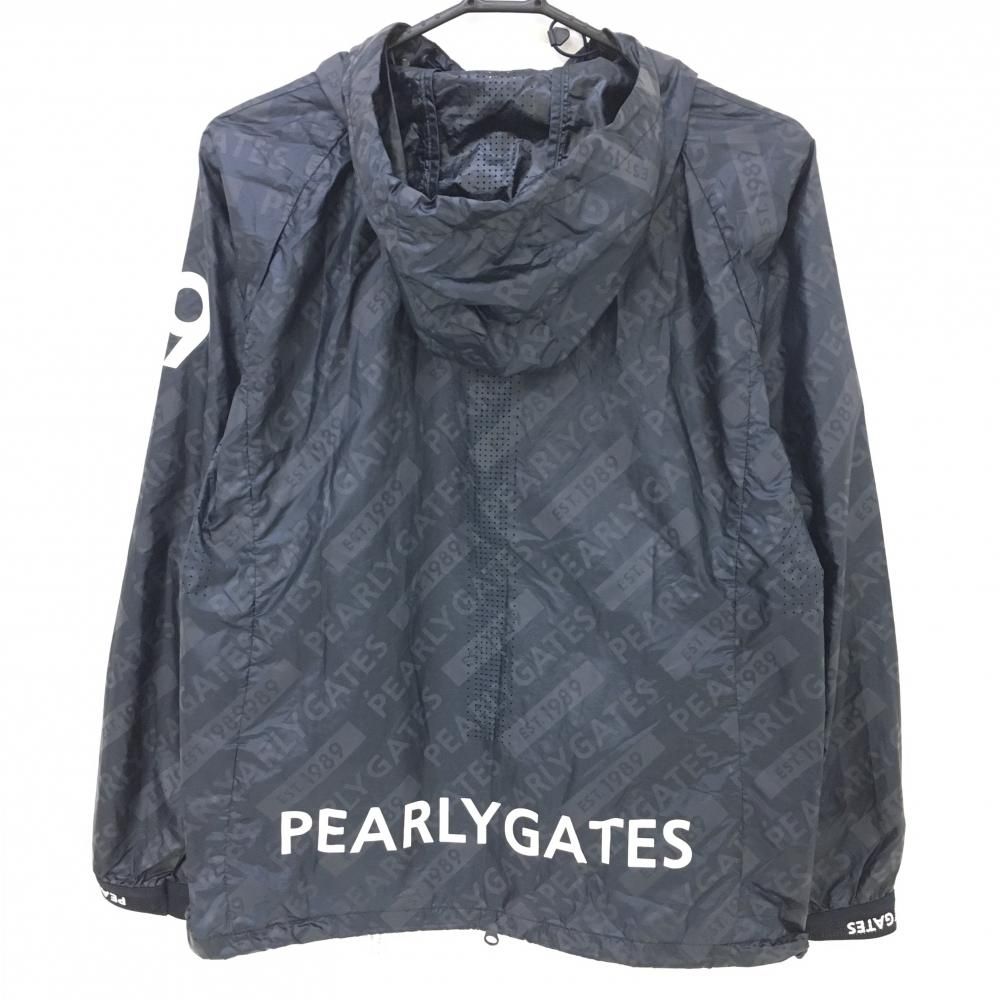 パーリーゲイツ ジップパーカー ネイビー ロゴ総柄 ナイロン