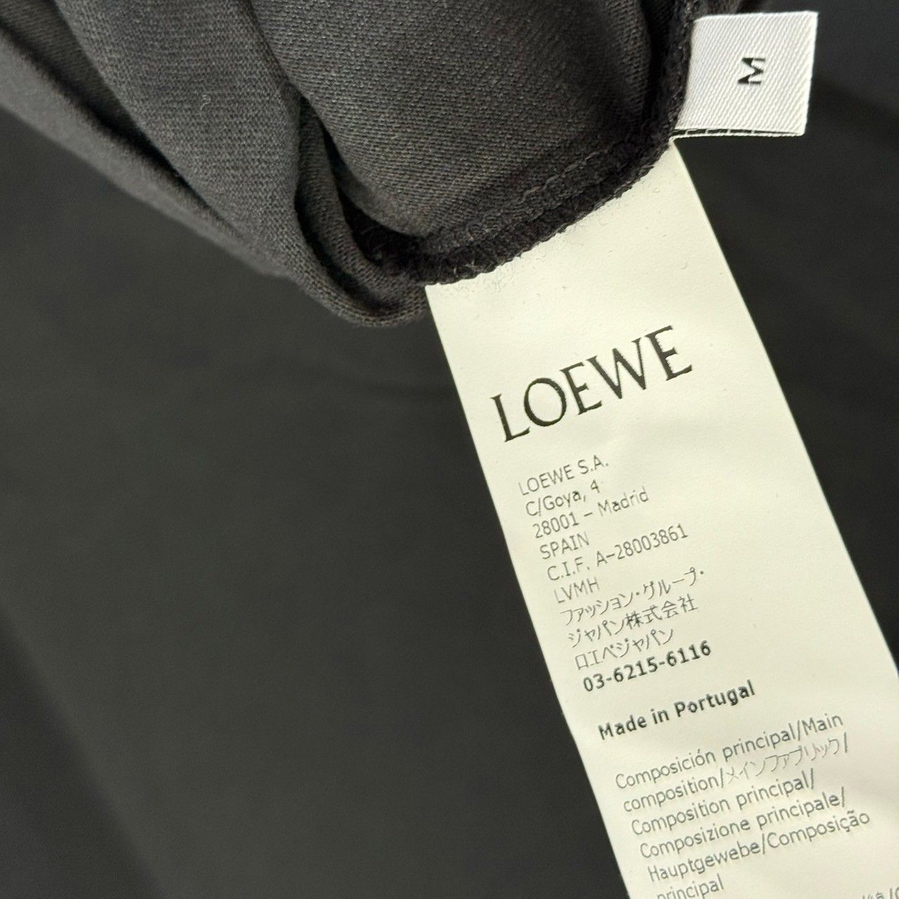 LOEWE - LOEWE ロエベ 21SS アシンメトリーロゴTシャツ 1722243 S540Y22J01 M ネイビー 14533 LOEWE ロエベ 21SS アシンメトリーロゴTシャツ 1722243