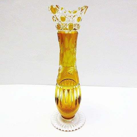 Meissen マイセンクリスタル マイセンフラワー 花瓶 花器 色被せ