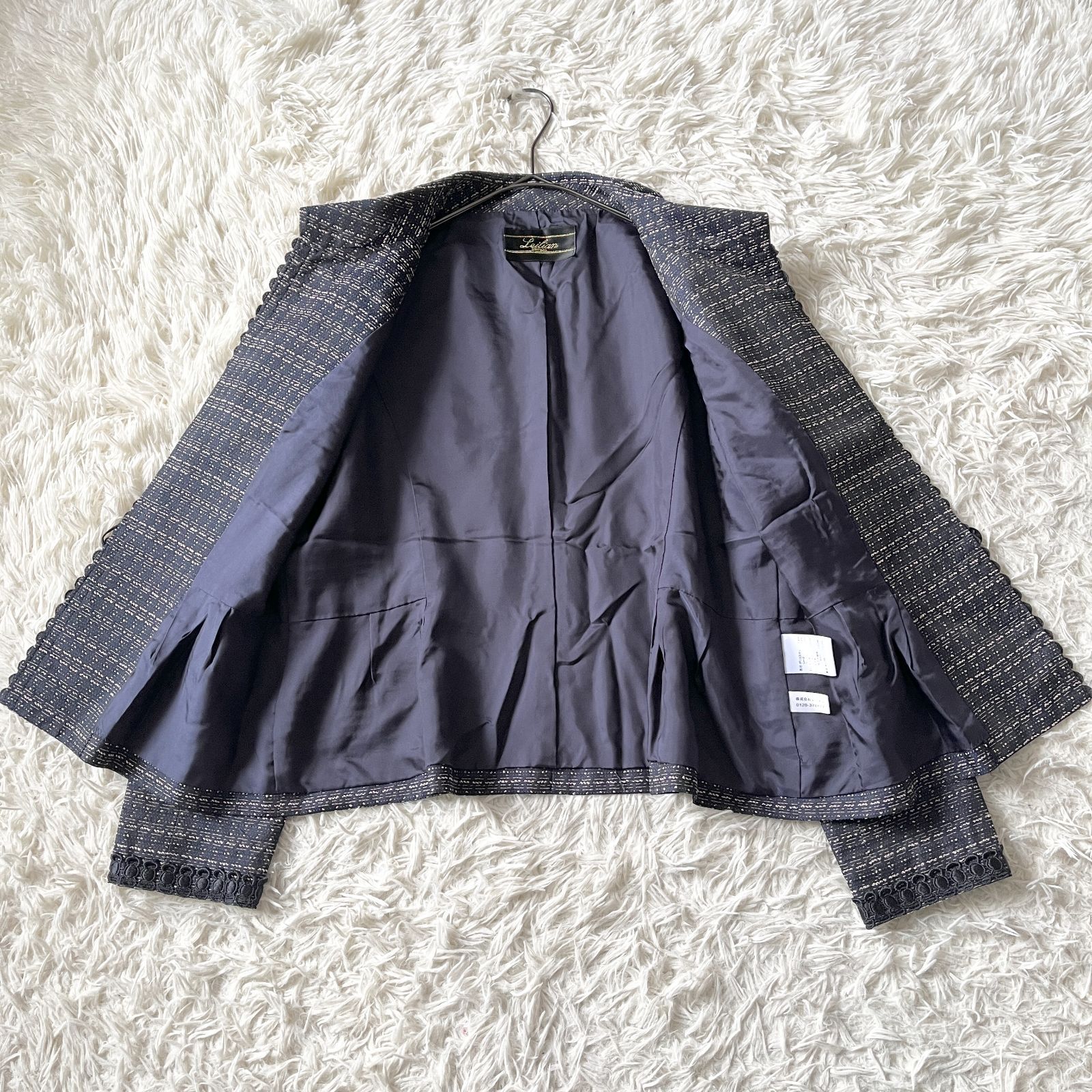 Leilian レリアン セットアップスーツ フォーマル ネイビー系 13号 XL