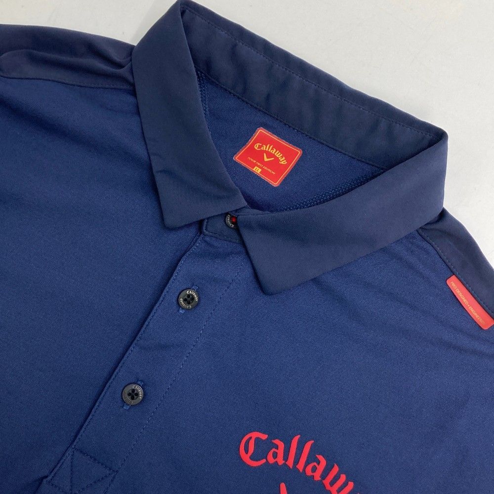 サイズ：LL CALLAWAY キャロウェイ レッドレーベル 241-1934001 半袖ポロシャツ  ネイビー系 [240101424197] ゴルフウェア メンズ ストスト CALLAWAY キャロウェイ 半袖ポロシャツ ブラック系 L ゴルフ
