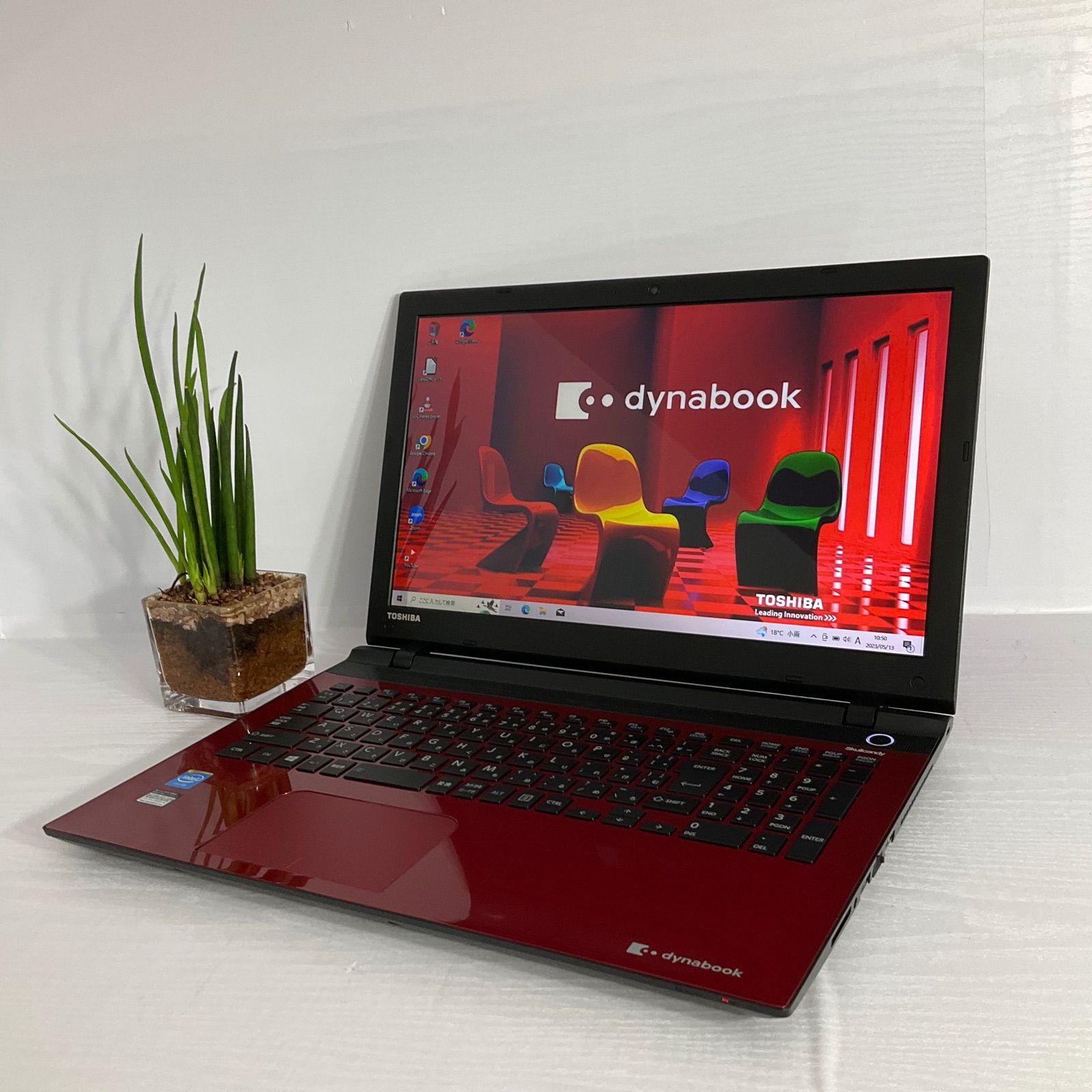 dynabook 東芝 美品 ノートパソコン レッド 赤 SSD256GB 設定ノートPC