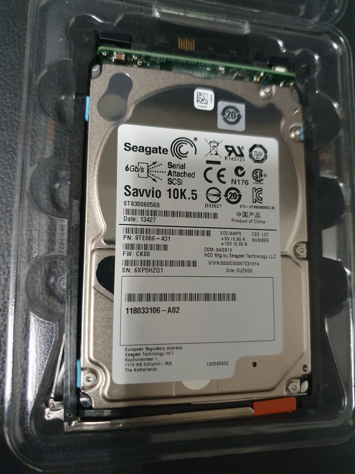 Seagate Saavio 005050277 EMC VNX FW ST9300605SS 9TE066-431 300GB 6G 10K 2.5 SAS