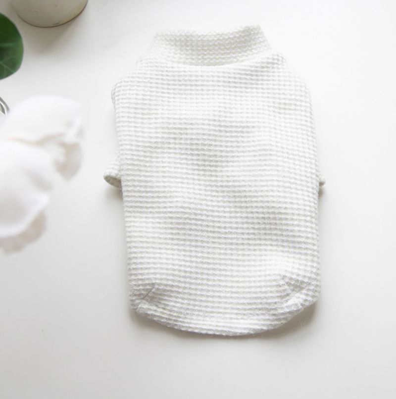 【クリアランスセール！】最終価格！送料込【犬服】ワッフル ラメ入り 長袖 ハイネックシャツ