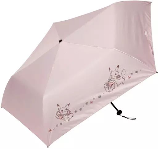 ポケモン LOVELY FLOWERSピカチュウ シェイミ 雨晴兼用折りたたみ傘 中古】雑貨 ピカチュウ＆キュワワー＆シェイミ 軽量 晴雨兼用