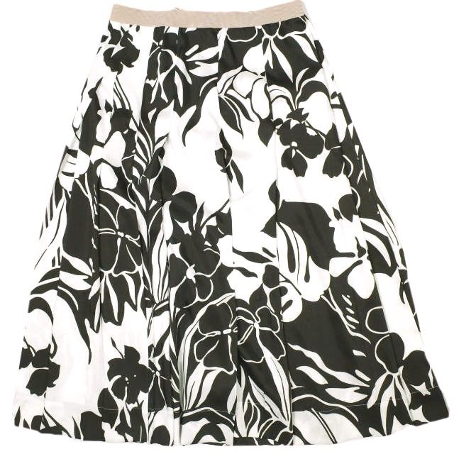 N°21 ヌメロヴェントゥーノ 23SS イタリア製 フラワープリントランダムプリーツスカート 5A GONNA TESSUTO 23S-C111-5055 38 WHITE BROWN 定価97 900円 ボトムス g22991
