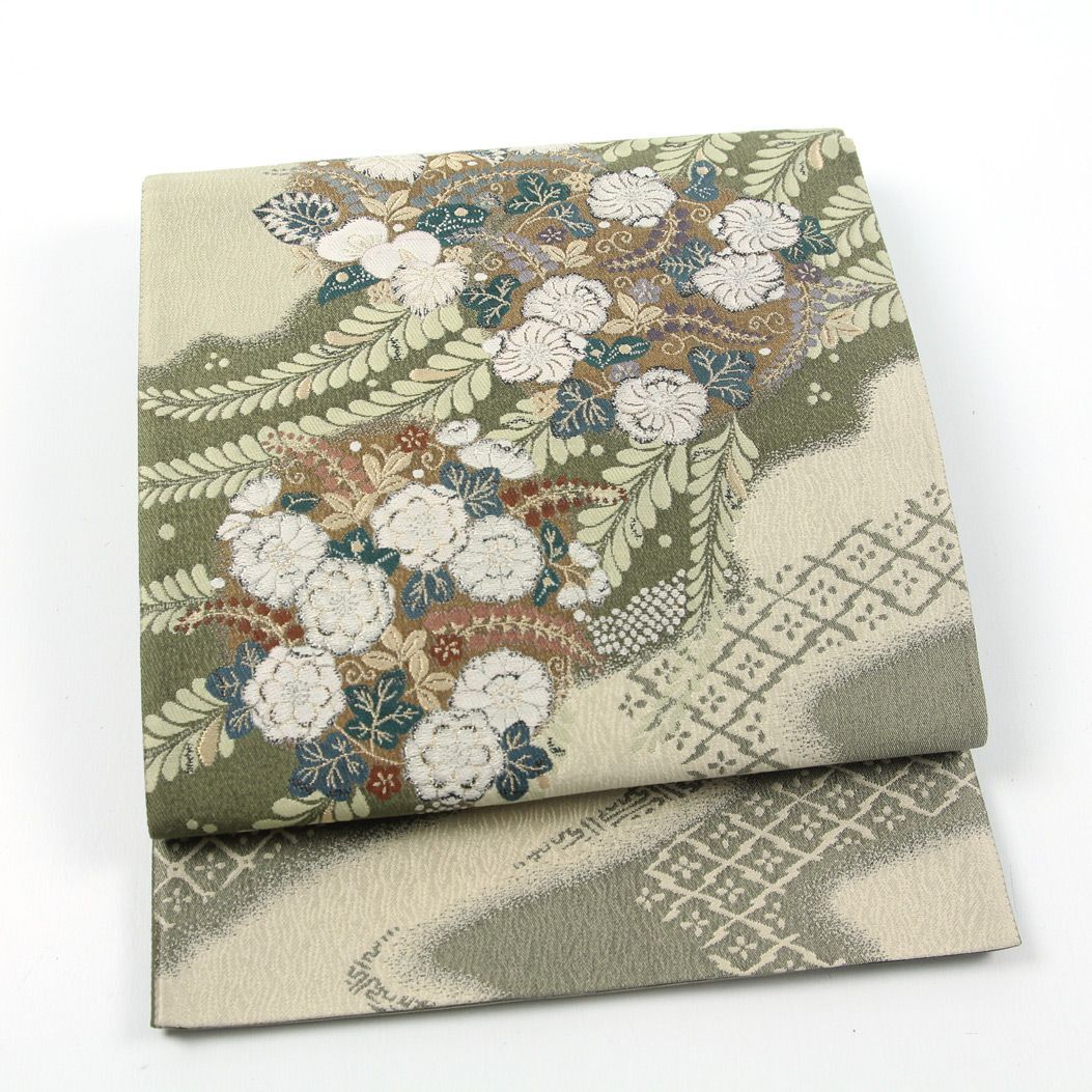 辻ヶ花模様正絹袋帯おしゃれ