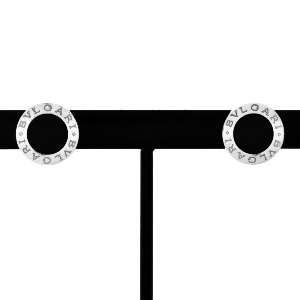 ブルガリ BVLGARI ブルガリ ブルガリ ピアス オニキス K18WG 3.1g ホワイトゴールド レディース