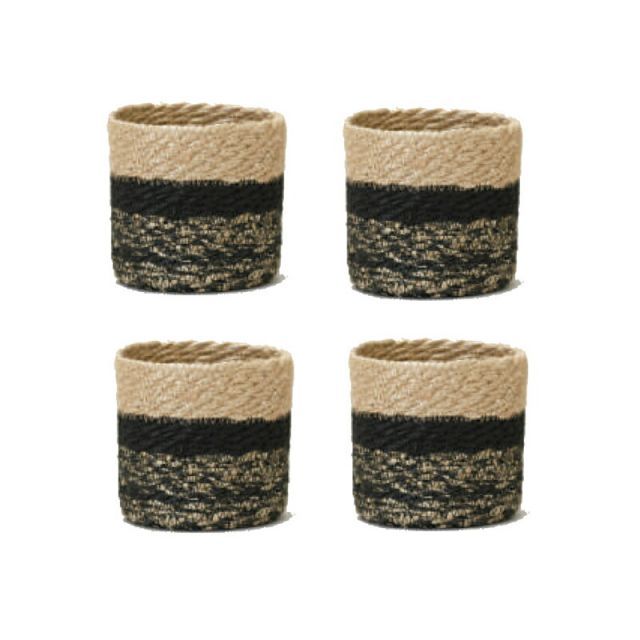 花・観葉植物用ポット ジュートポット 12 BW BASKET （4個入り） 39030 底穴なし バスケット （き） ミニ鉢カバー FARM (p313)