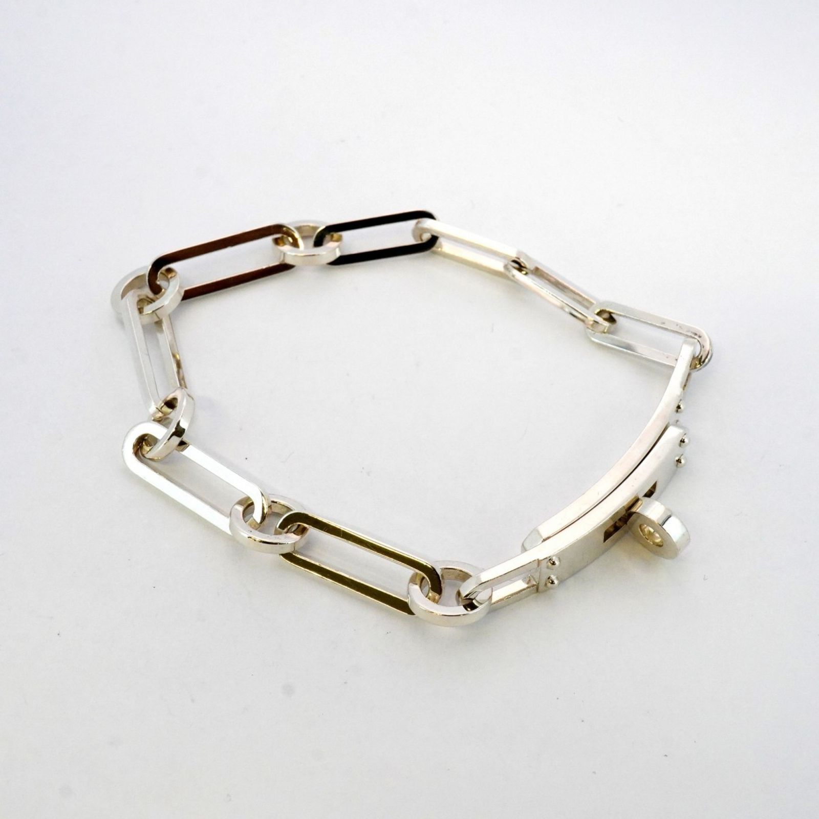 エルメス HERMES ケリー メン ブレスレット シルバー メタル