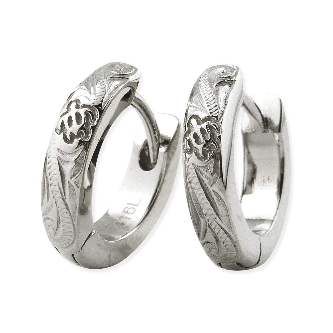 ホヌ ハワイアン スクロール ウミガメ フープピアス ピアス サージカルステンレス ステンレス ハワイアンジュエリー