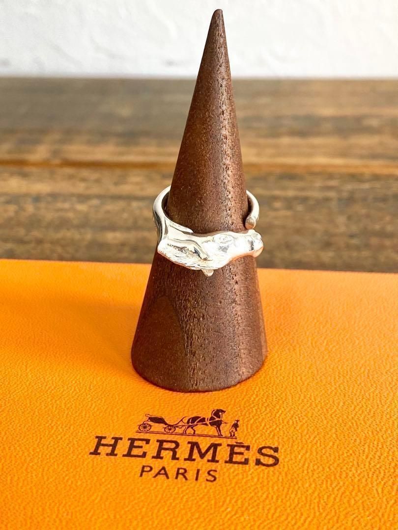 8.5号 HERMES エルメス シュバル ホースヘッド リング 指輪 馬 ウマ