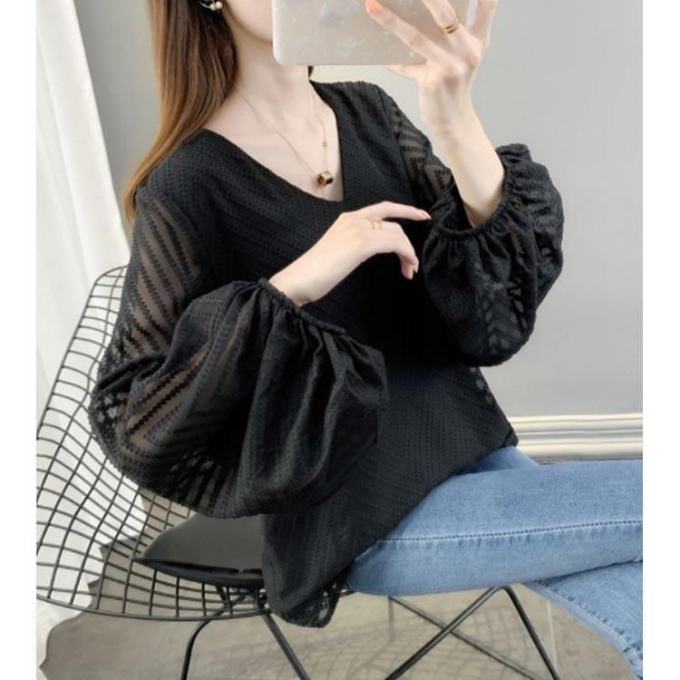 シフォンシャツ 透け感シャツ サマーシャツ レディース トップス シャツ ブラウス 羽織 ロング 長袖 Vネック ストレート Iライン シフォン 前開き 透け感 tfs-3766.jpg