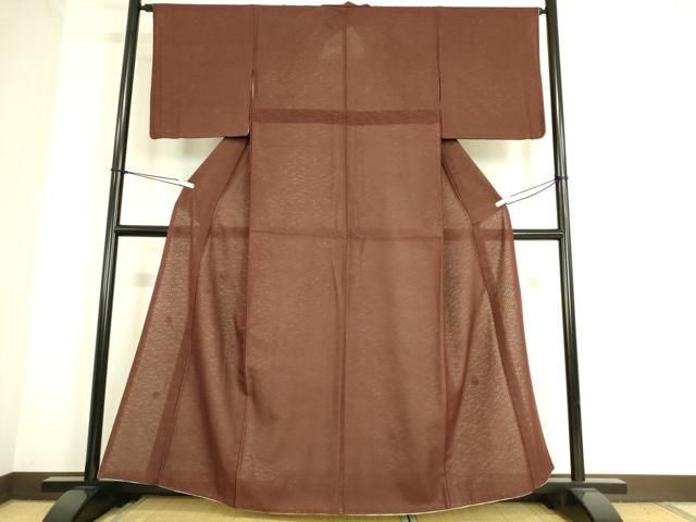 平和屋着物▽色留訪問着　無双　紗袷　紋紗×紗　葡萄茶色　正絹　逸品　DAAS0745az 平和屋着物▽色留訪問着 無双 紗袷 紋紗×紗 葡萄茶色 正絹 逸品