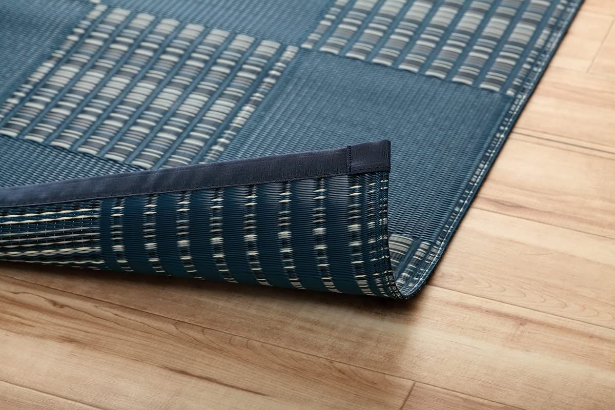 在庫 江戸間6畳 ネイビー ウィード 約261×352cm カーペット ラグ 洗える イケヒコ 2121506 MARWIL-DEMENAGEMENTS_CH
