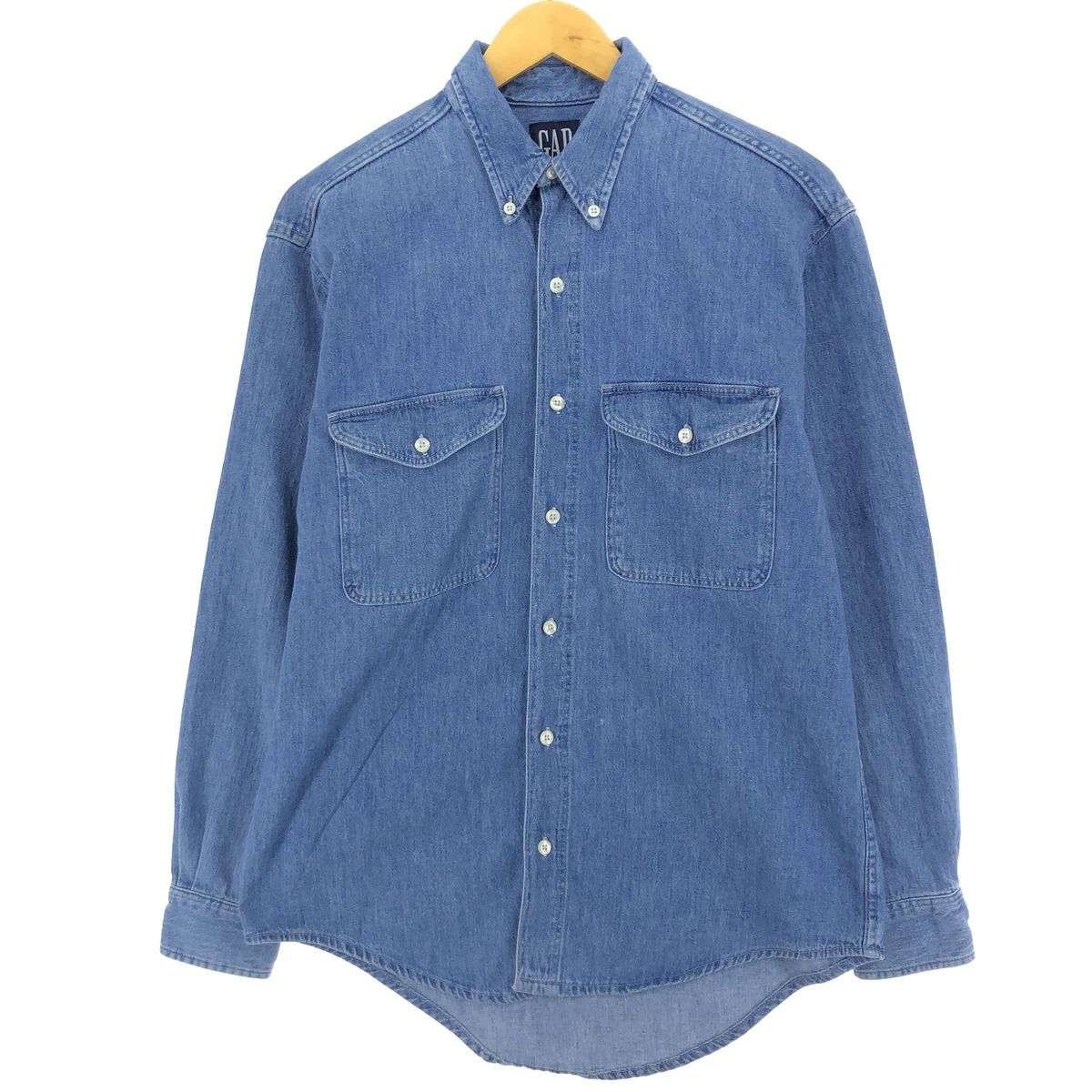 古着 90年代 ギャップ GAP オールドギャップ 長袖 ボタンダウンデニムシャツ USA製 メンズS相当 ヴィンテージ/eaa395178
