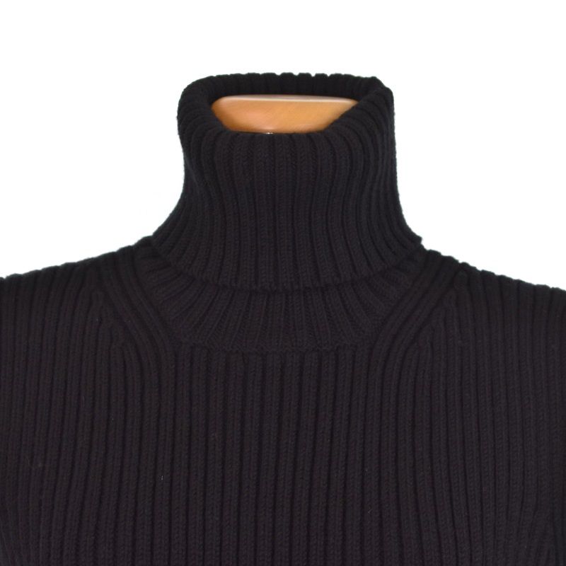 未使用品 マックスマーラ MAX MARA 白タグ ニットベスト タートルネック サイドジップ ウール L 黒 ブラック 11-36-62733 レディース マックスマーラ MAX MARA 白タグ ニットベスト タートルネック