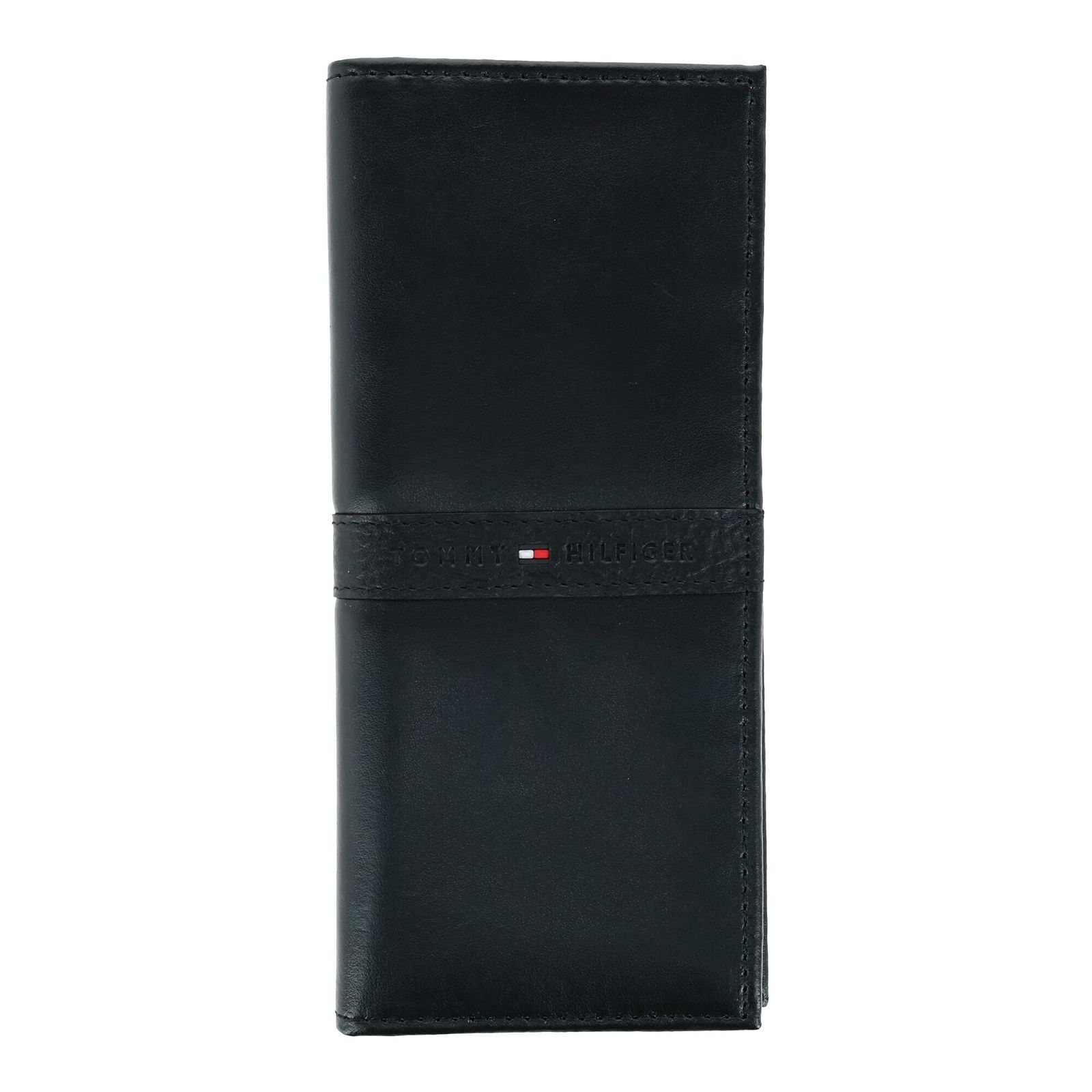 Tommy Hilfiger Men's Leather Ranger RFID Checkbook Secretary Wallet， Black 