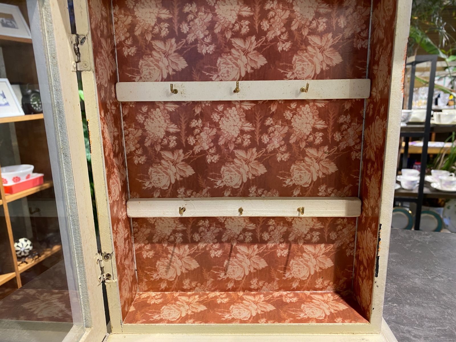 フランスアンティーク 飾り棚 ウォールキャビネット ガラス