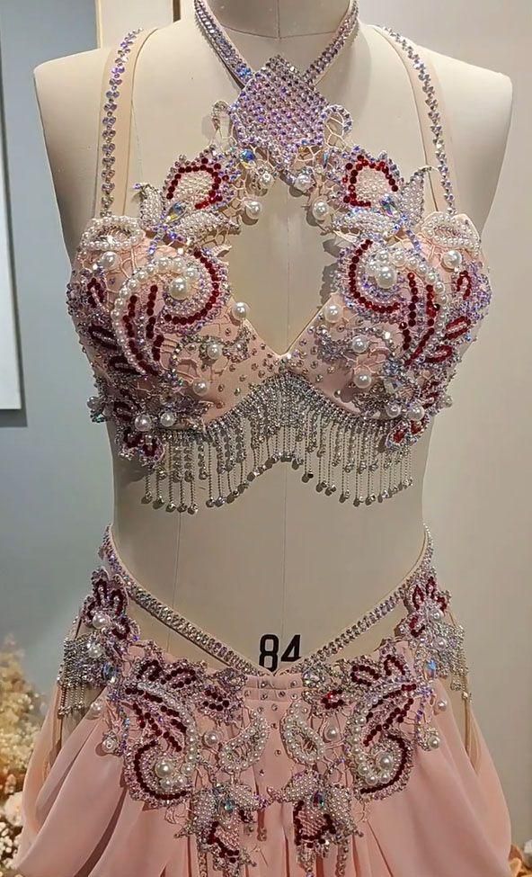 新品 未使用 ベリーダンス オリエンタル衣装 ブラ スカート フリンジ