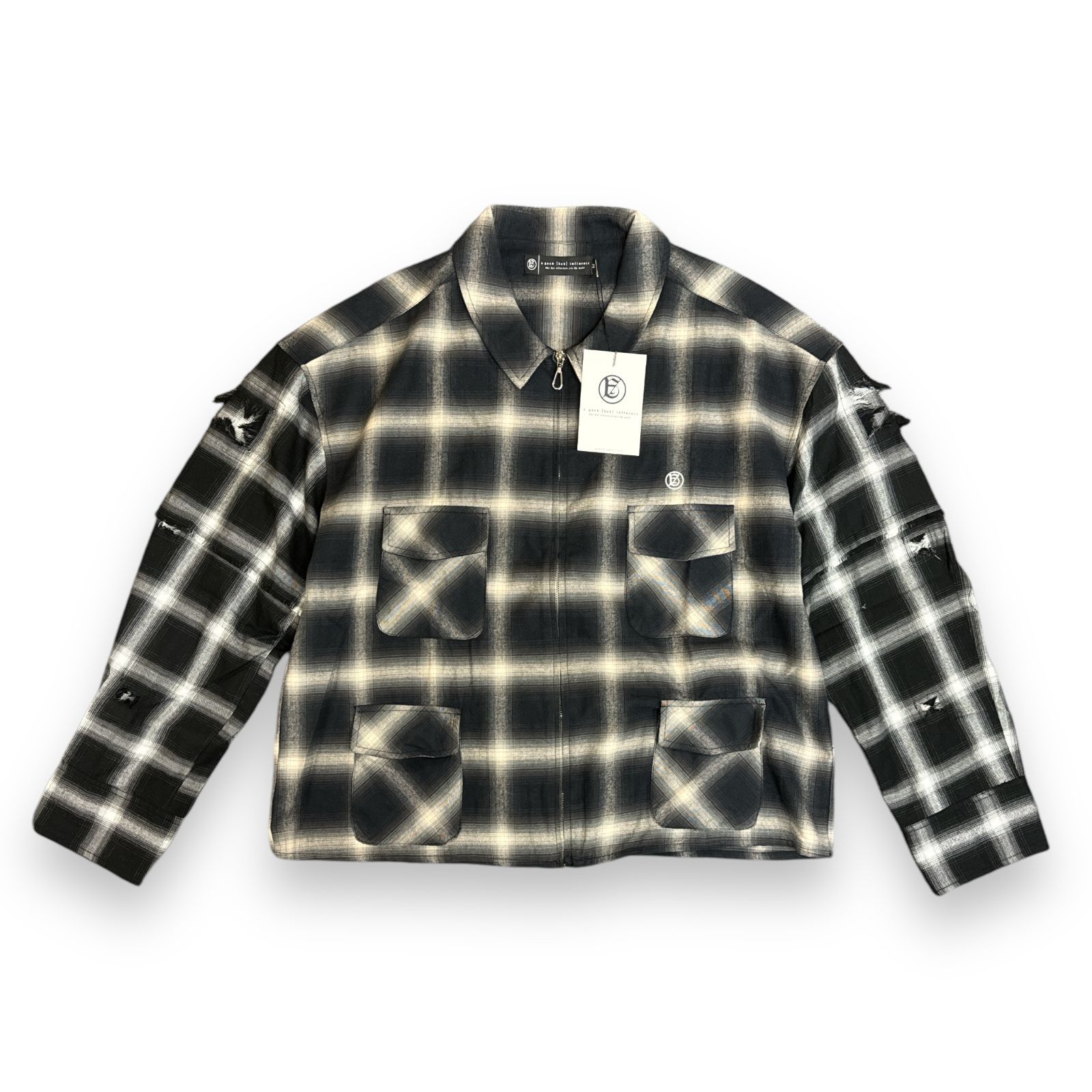 A GOOD BAD INFLUENCE ジップアップオンブレチェックシャツ M A GOOD BAD INFLUENCE ジップアップオンブレチェックシャツ M 【公式通販】