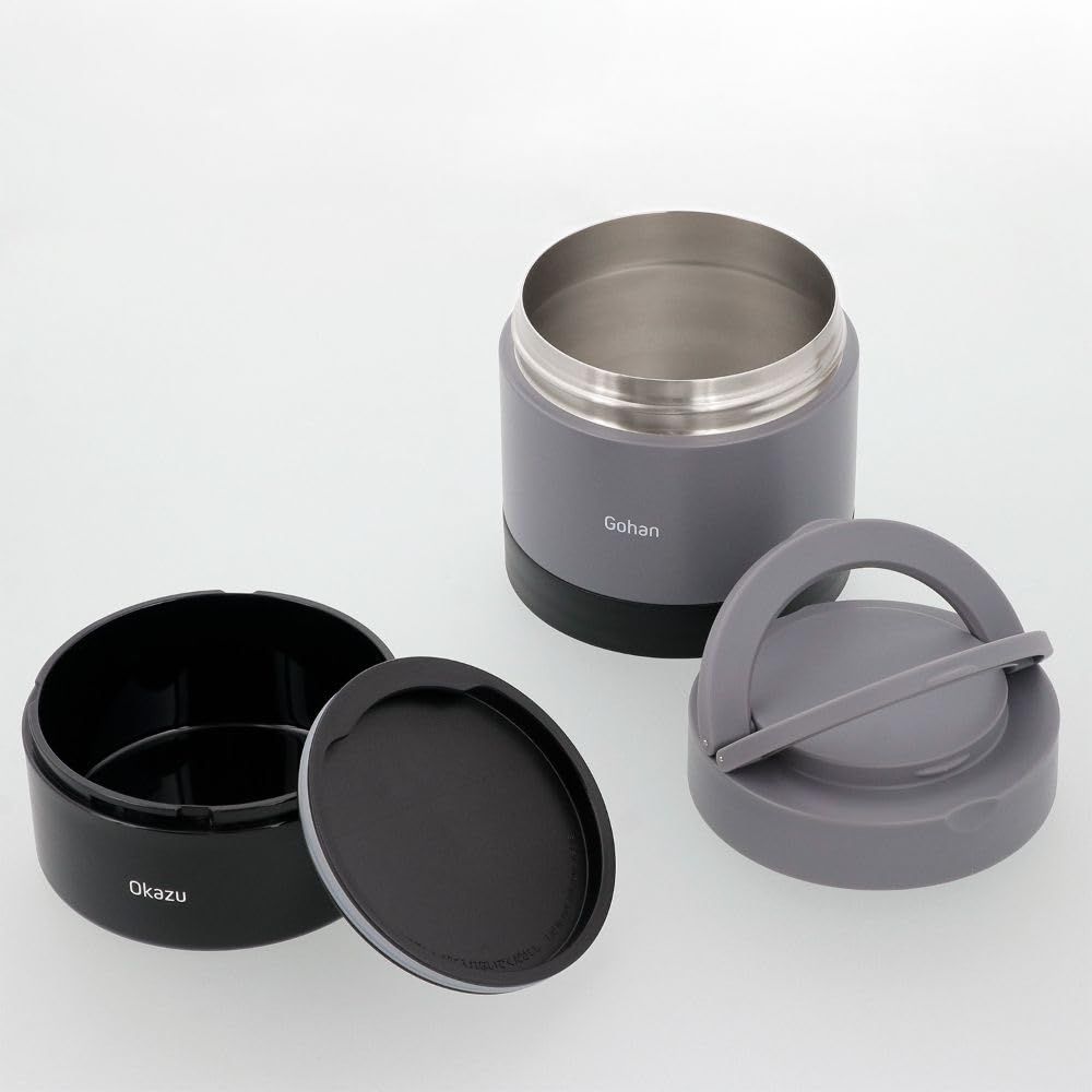 大容量 丸型 保温 NQ 212 ブラック 850 ml 2段 弁当箱 ベストコ 弁当箱 弁当箱 水筒 キッチン 食器