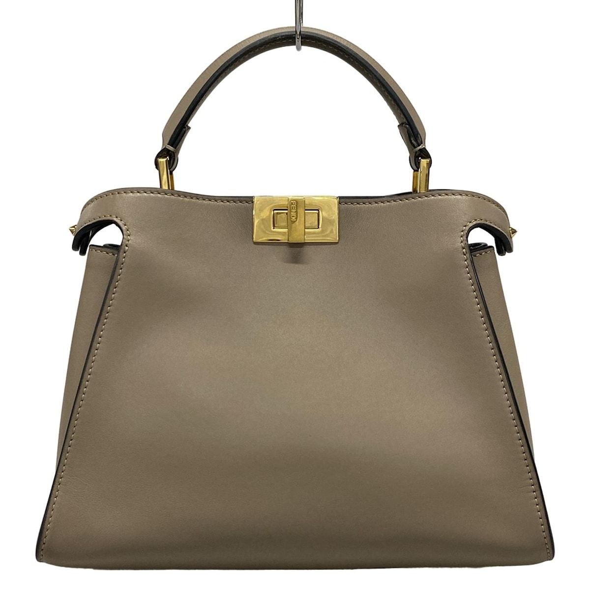 FENDI フェンディ ハンドバッグ レディース ピーカブーアイコニックエッセンシャリー 8BN302-SMQ グレーベージュ レザー