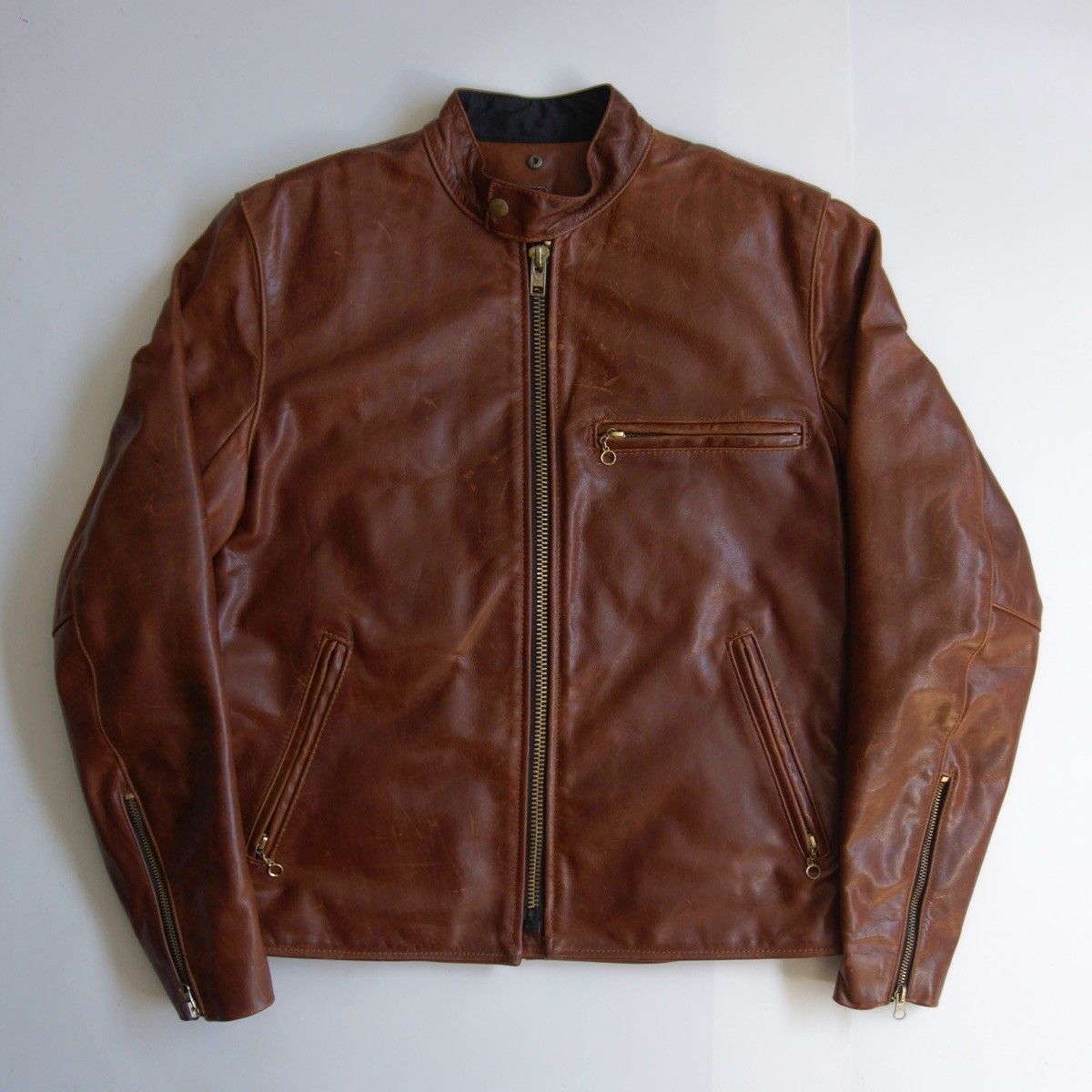 雰囲気抜群】 VANSON 【MODEL.B シングルライダースジャケット】40 