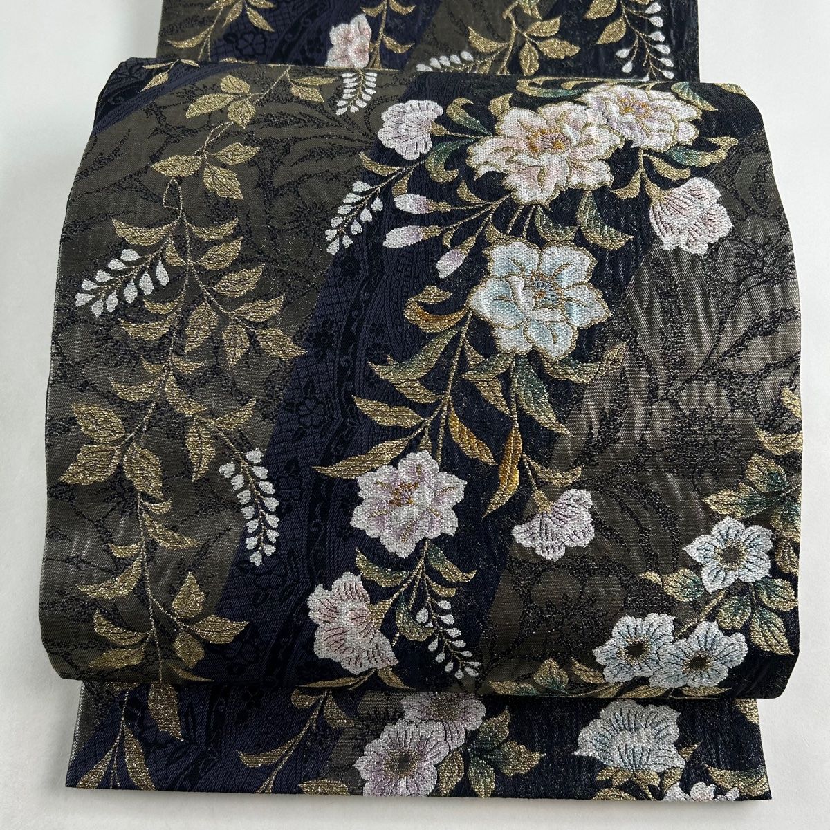袋帯 美品 秀品 草花 金銀糸 箔 青紫 六通 正絹 【中古】 - メルカリ