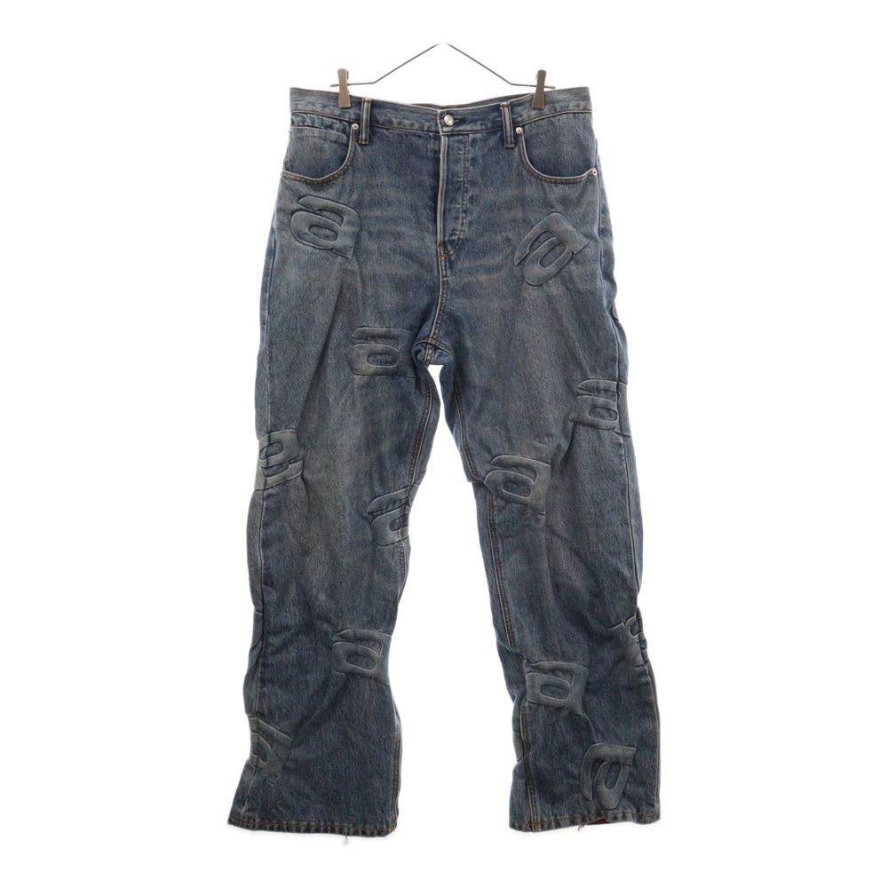 ALEXANDER WANG (アレキサンダーワン) Logo Embossed Loose Fit Jeans ロゴ ルーズフィット ジーンズ デニム インディゴ