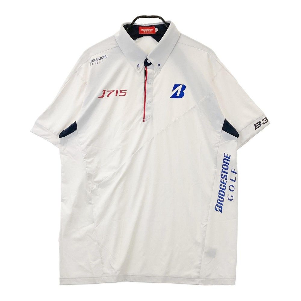 サイズ：3L BRIDGESTONE GOLF  ブリヂストンゴルフ  半袖ポロシャツ ボタンダウン  ホワイト系 [240101281302]# ゴルフウェア メンズ ストスト