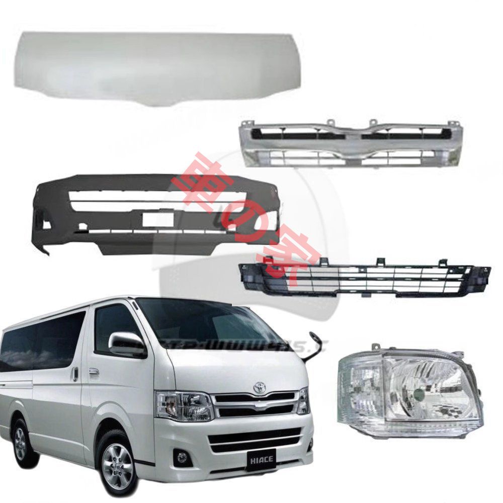 高品質 Hiace 200系トヨタハイエース2010-2013 フロントバンパーグリルヘッドライトボンネット