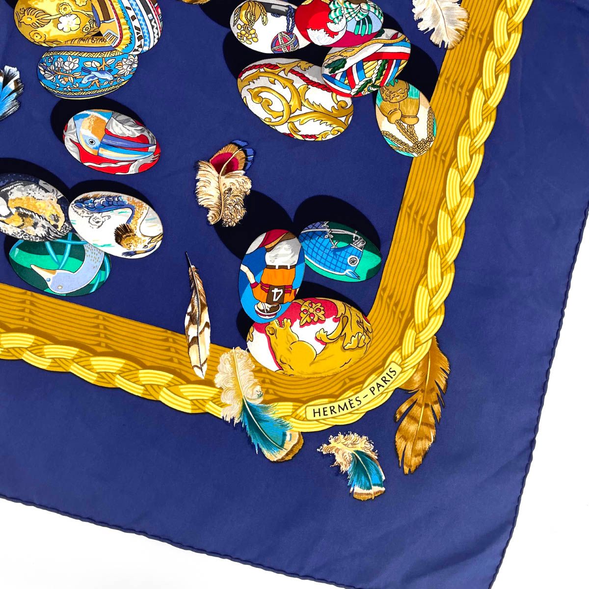 HERMES エルメス COUVEE D'HERMES エルメスの雛たち スカーフ ブルー
