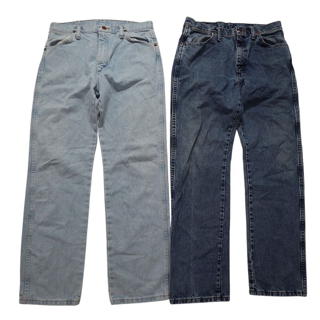 古着卸 Wrangler ラングラー パンツ 8枚セット メンズ 32 33 34 デニム フェード ワイド 革パッチ 古着 NC1353