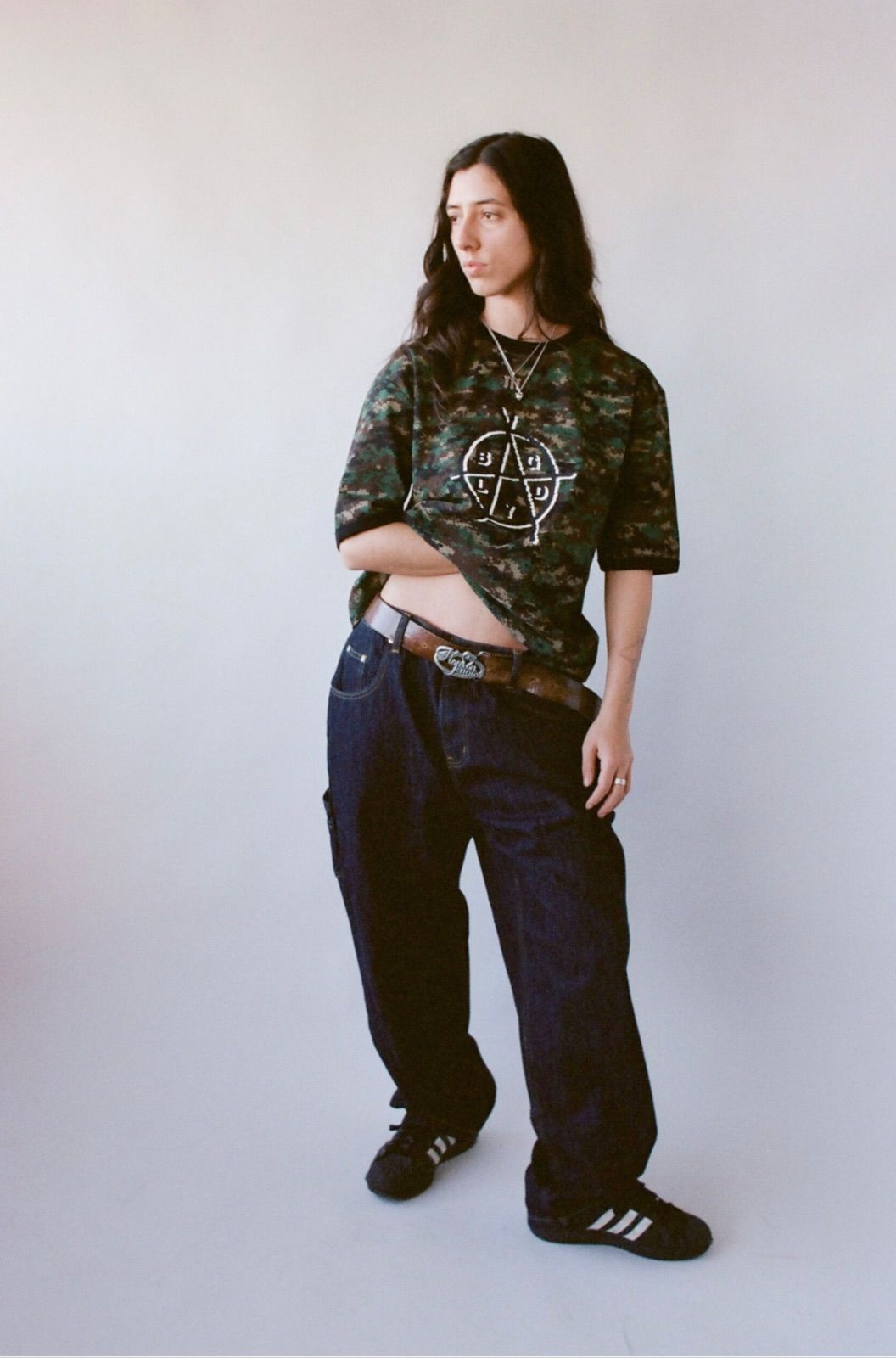 BAGLADY / INDIGO PATTERN CARPENTER JEANS - メルカリ