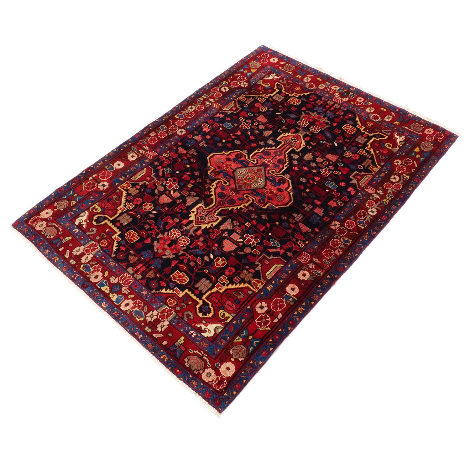 ペルシャ 手織り ハマダン ヴィンテージ ラグ ハマダン 1960年代 1950×1380mm セミアンティーク メダリオン