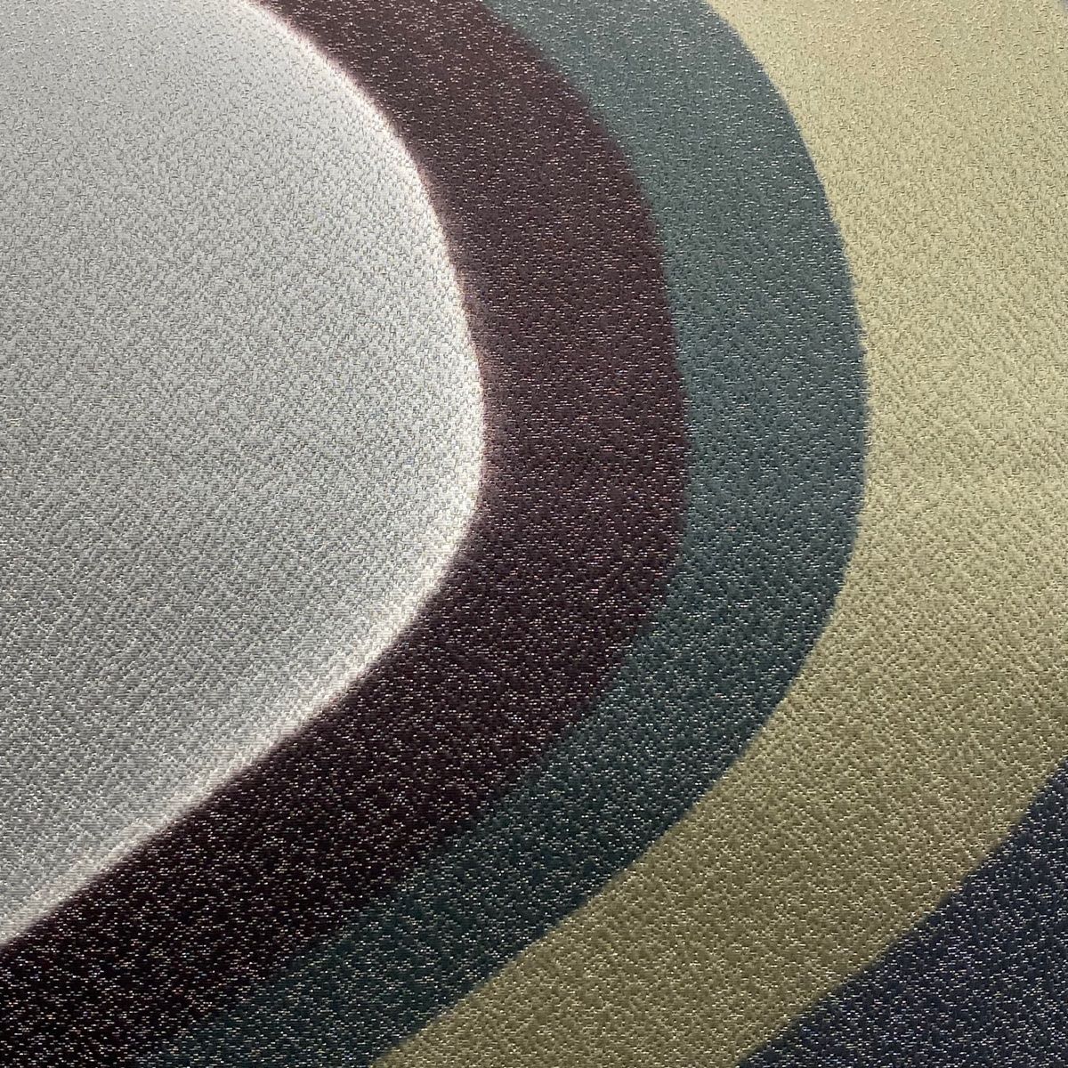 袋帯 やまと よろけ縞 銀通し ぼかし 灰色 六通 正絹