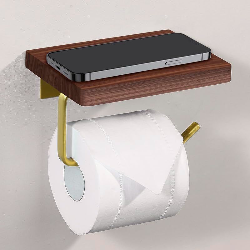 穴あけ不要 取り付け簡単 トイレットペーパーホルダー 小物置き