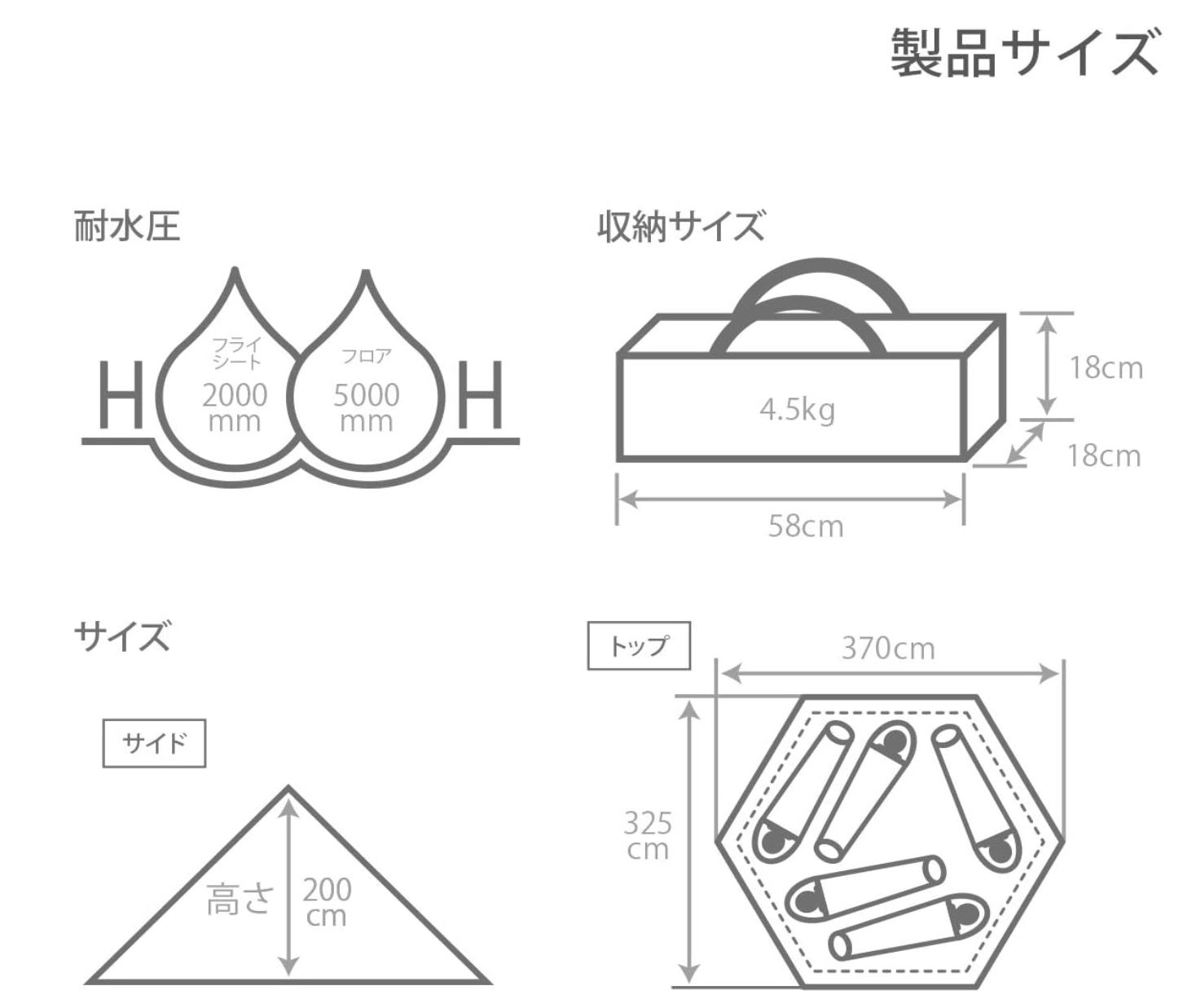 ワンポールテントM 5人用