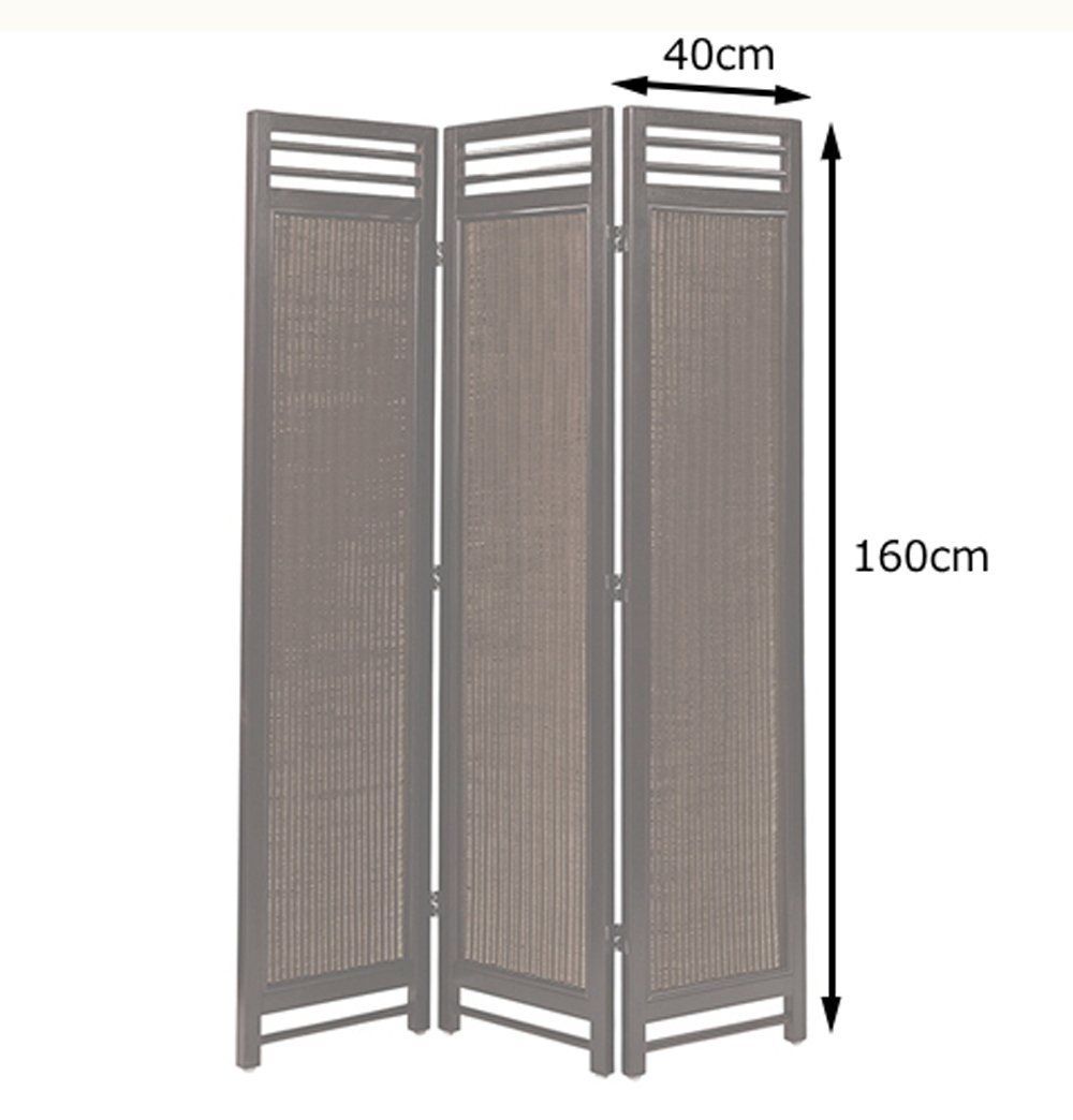 数量 アンティークブラウン アジアンラタン籐ウィッカーSW07AT 3連スクリーン サンフラワーラタン